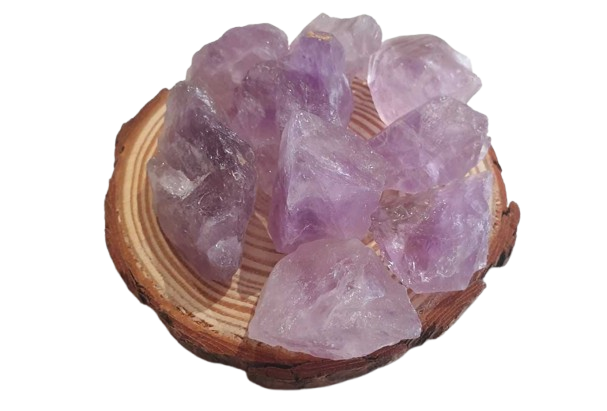 Cuarzo Amatista en bruto tres