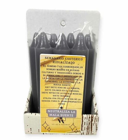 Semanario esotérico siete velas grises para neutralizar la mala suerte