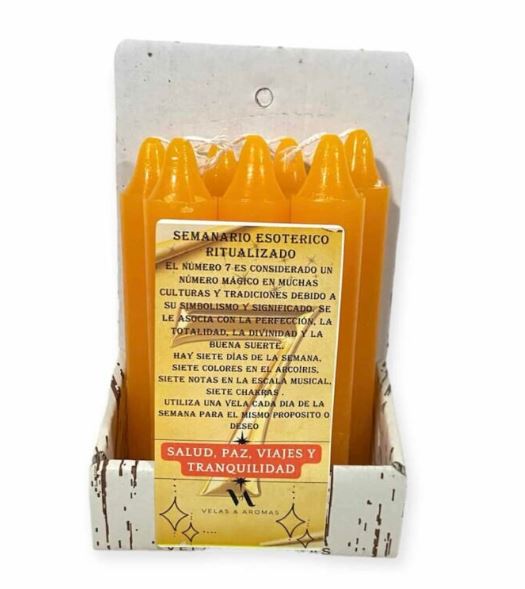 Semanario esotérico siete velas naranjas para atraer salud, paz, viajes y tranquilidad