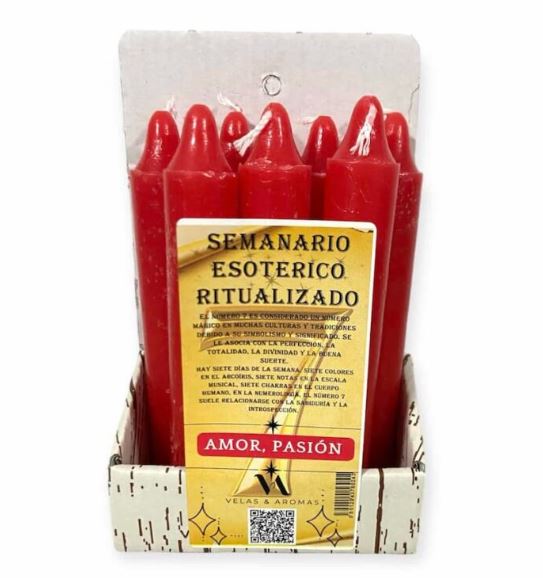 Semanario esotérico siete velas rojas para atraer amor y pasión