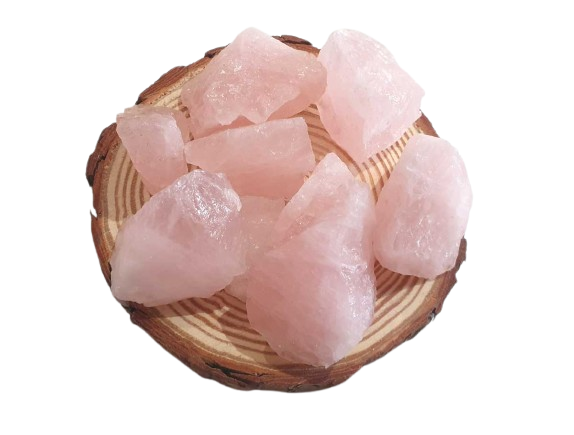 cuarzo rosa en bruto cinco