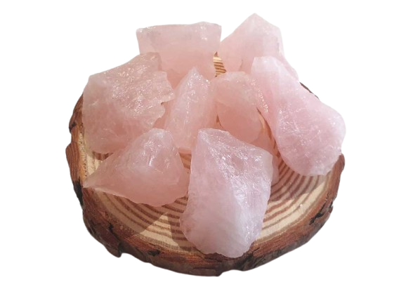 cuarzo rosa en bruto cuatro