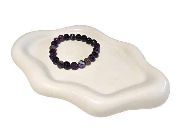 Pulsera de Ágata Púrpura Natural – Equilibrio, Calma y Energía Positiva