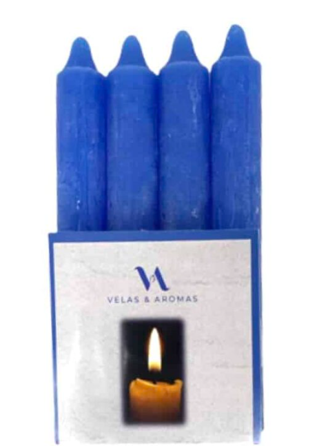velas candelabro azules