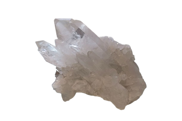 1. Pieza de cuarzo de colección procedente de Brasil, de 15 cm, con múltiples cristales sobre la matriz.