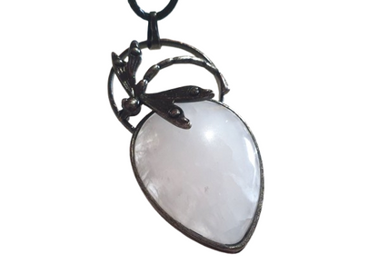 Colgante de Cuarzo blanco con libélula 4