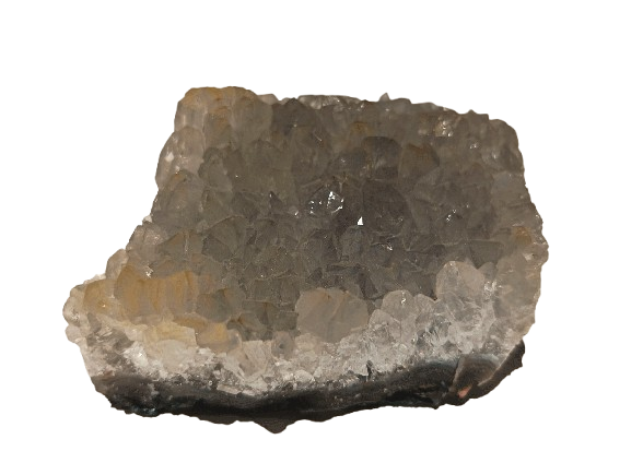 Drusa de cuarzo ahumado palido