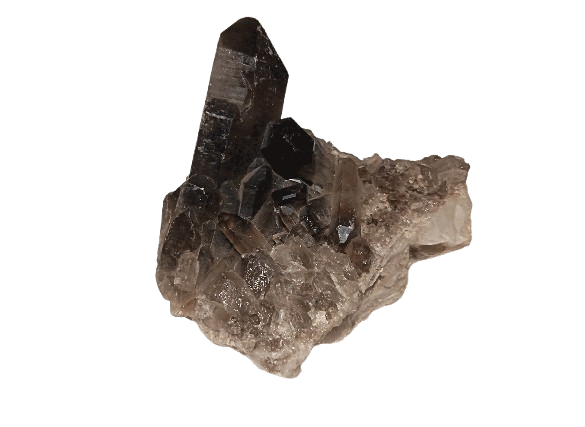 Matriz de Cristales de Cuarzo Ahumado
