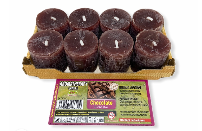 Pack 8 Velas Aromaterapia de Chocolate