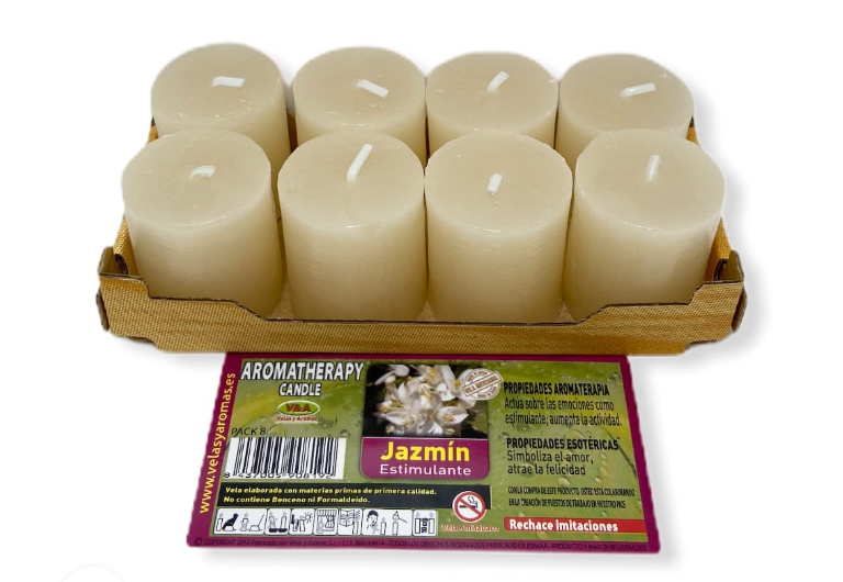 Pack 8 Velas Aromaterapia de Jazmín