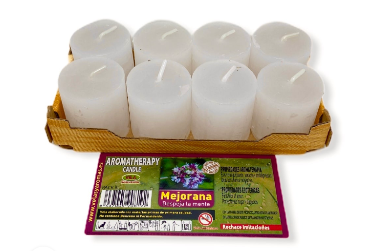 Pack 8 Velas Aromaterapia de Mejorana