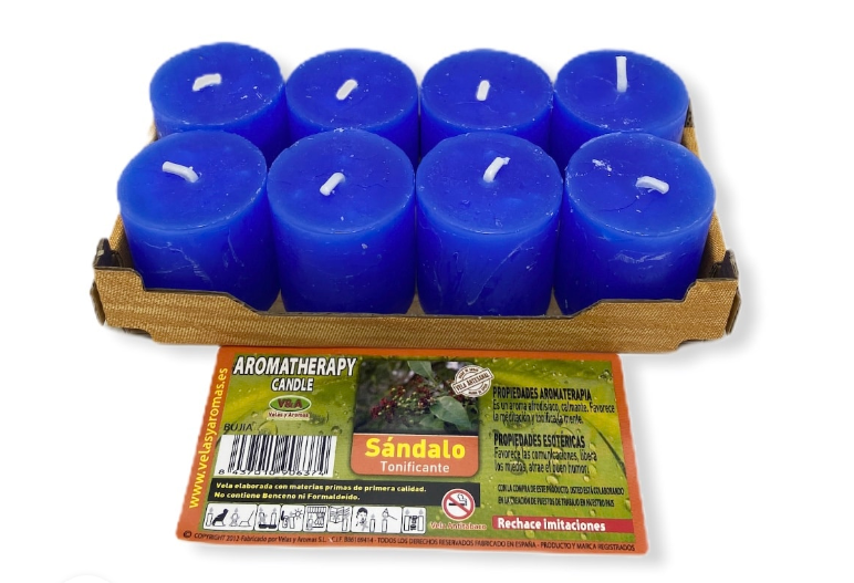 Pack 8 Velas Aromaterapia de Sándalo