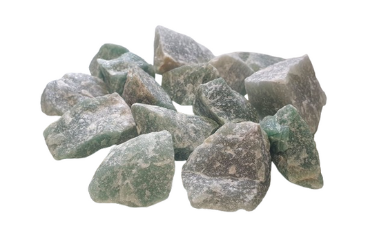 Pack de 100 gramos de cuarzo verde en bruto natural de Brasil