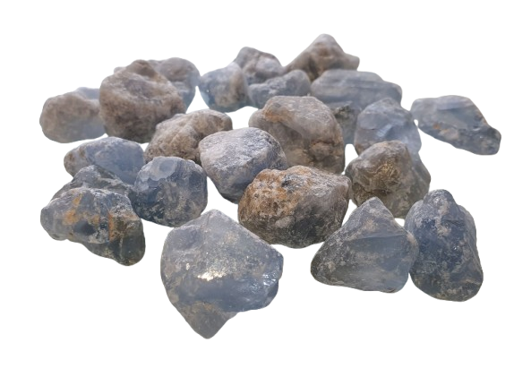 Piedra celestina en bruto con cristales naturales