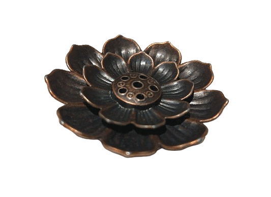 Porta Inciensos Metálico en Forma de Flor