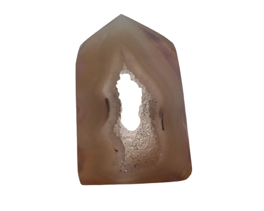 Punta de Ágata con geoda de cuarzo.