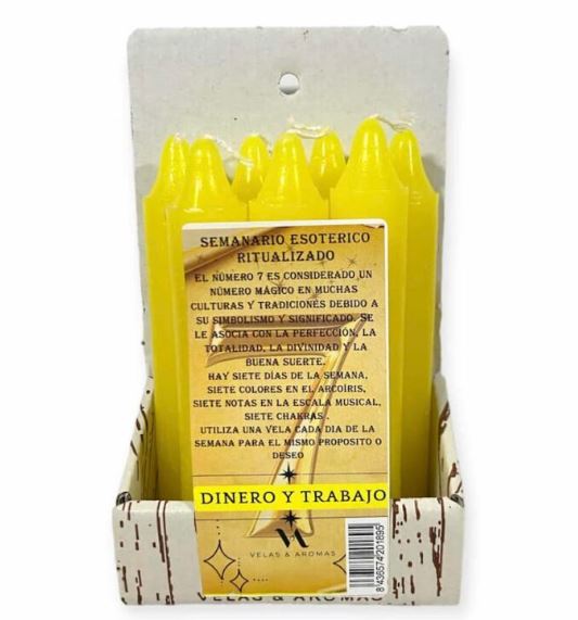 Semanario esotérico siete velas amarillas para atraer dinero y trabajo
