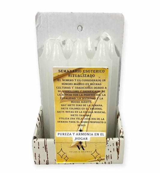 Semanario esotérico siete velas blancas para atraer pureza y armonía