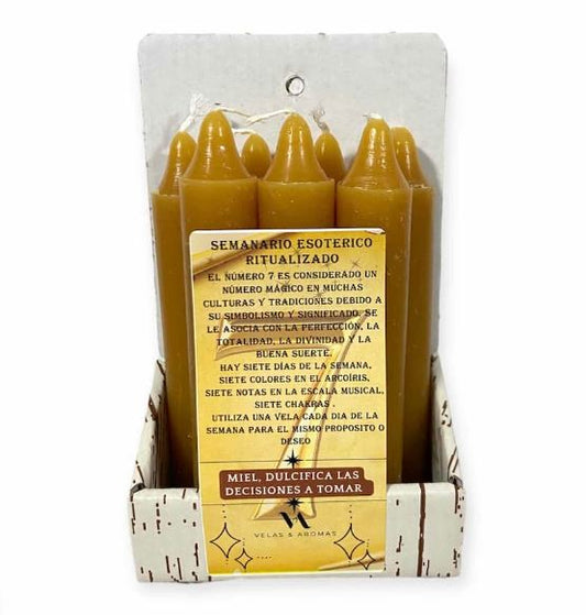 Semanario esotérico siete velas de miel energizantes