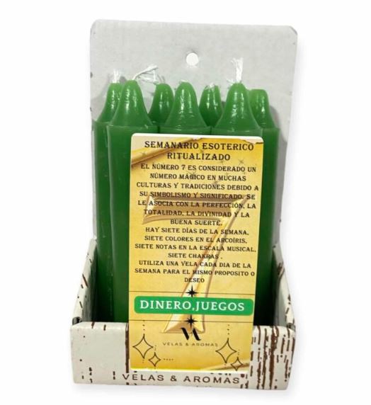 Semanario esotérico siete velas verdes para atraer suerte y dinero