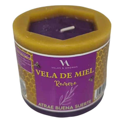 Velón de Aromaterapia de Miel de Romero · Atrae la Buena Suerte