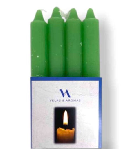 Velas de Candelabro Verdes