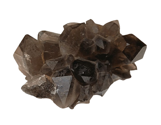 gran drusa de cuarzo ahumado